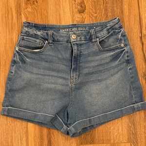 American Eagle Outfitters High Waist Blue Denim Shorts